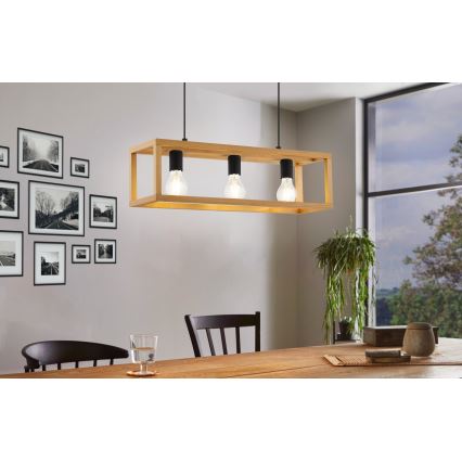 Eglo 32144 - Závesné svietidlo na lankách BLACKCROWN 3xE27/40W/230V hnedé