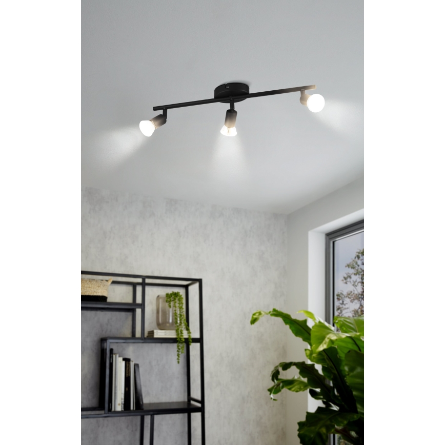 Eglo - LED Bodové svietidlo 3xGU10/2,8W/230V 3000K čierna