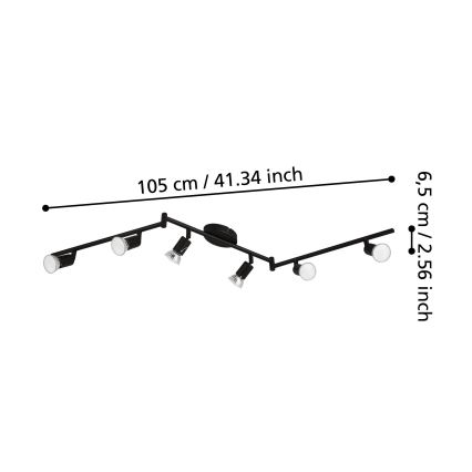 Eglo - LED Bodové svietidlo 6xGU10/2,8W/230V 3000K čierna