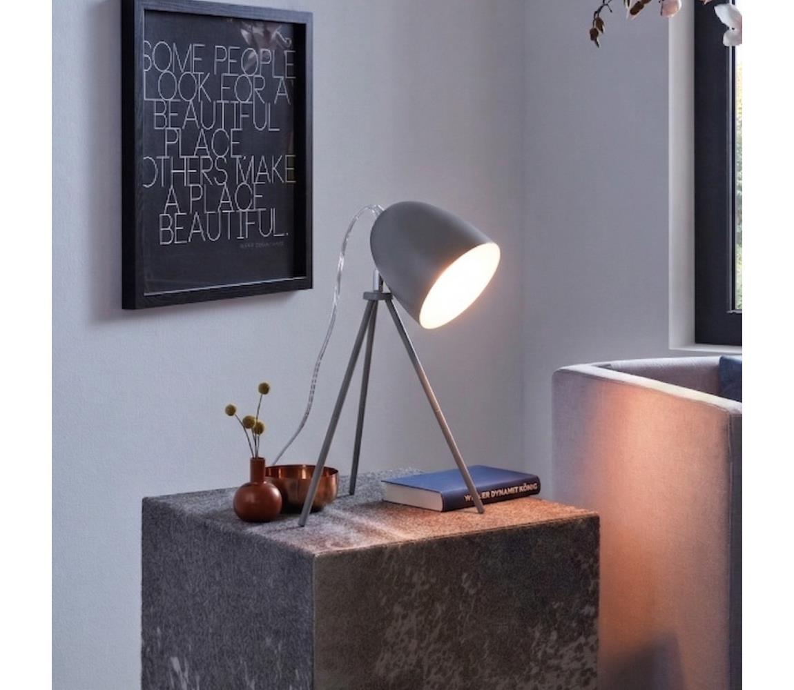 Eglo 33094 - Stolová lampa DUNDEE 1xE27/60W/230V sivá 33094