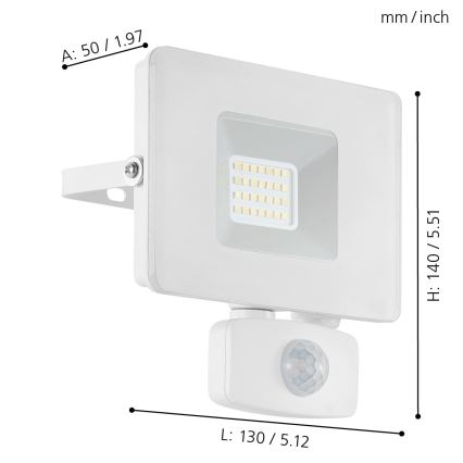 Eglo - LED reflektor so senzorom LED/20W/230V IP44