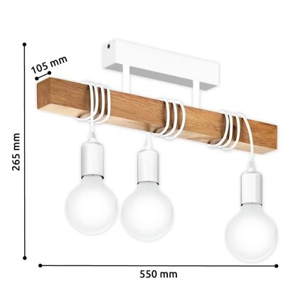 Eglo - Luster prisadený TOWNSHEND 3xE27/60W/230V