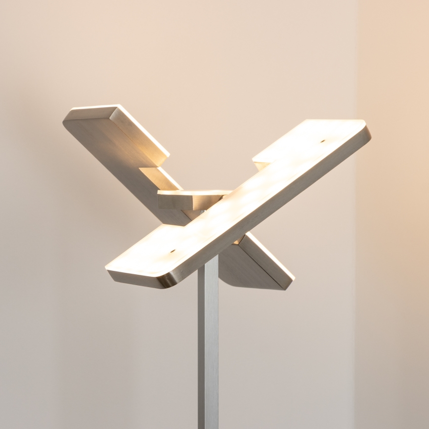 Eglo 33182 - LED Stmievateľná stojacia lampa SOLANO 1xLED/26W/230V +1xLED/3,2W 3000K matný chróm