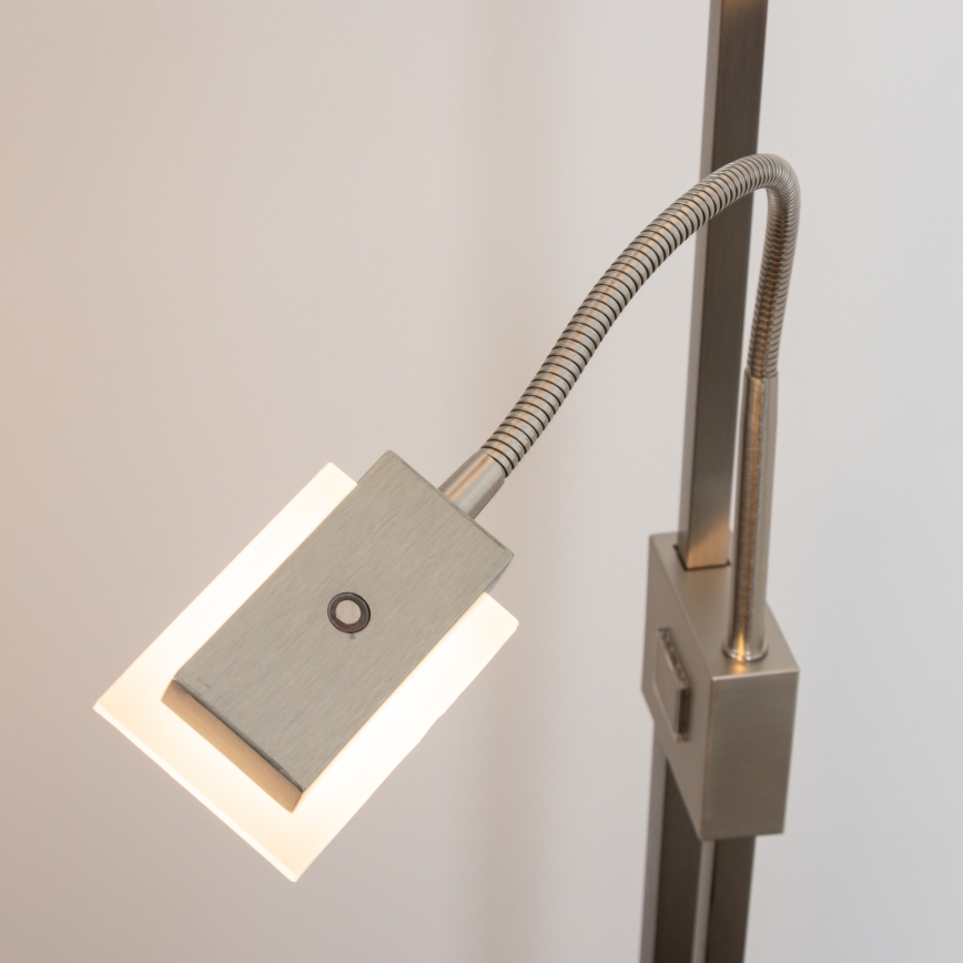Eglo 33182 - LED Stmievateľná stojacia lampa SOLANO 1xLED/26W/230V +1xLED/3,2W 3000K matný chróm