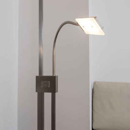 Eglo 33182 - LED Stmievateľná stojacia lampa SOLANO 1xLED/26W/230V +1xLED/3,2W 3000K matný chróm