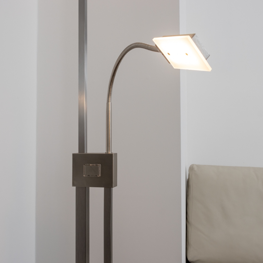 Eglo 33182 - LED Stmievateľná stojacia lampa SOLANO 1xLED/26W/230V +1xLED/3,2W 3000K matný chróm