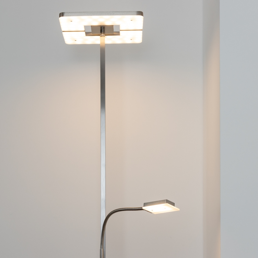Eglo 33182 - LED Stmievateľná stojacia lampa SOLANO 1xLED/26W/230V +1xLED/3,2W 3000K matný chróm