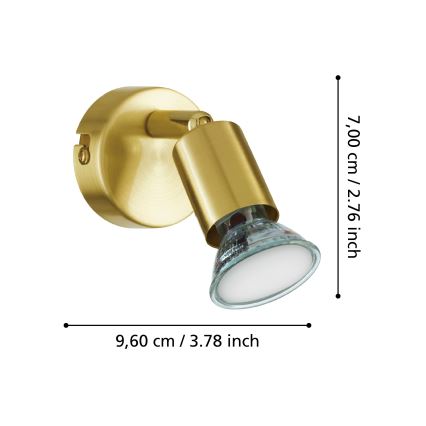 Eglo - LED Nástenné bodové svietidlo 1xGU10/2,8W/230V 3000K zlatá