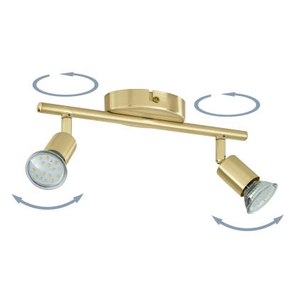 Eglo - LED Bodové svietidlo 2xGU10/2,8W/230V 3000K zlatá