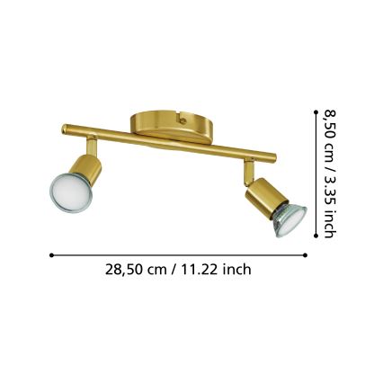 Eglo - LED Bodové svietidlo 2xGU10/2,8W/230V 3000K zlatá