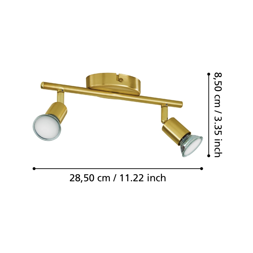 Eglo - LED Bodové svietidlo 2xGU10/2,8W/230V 3000K zlatá
