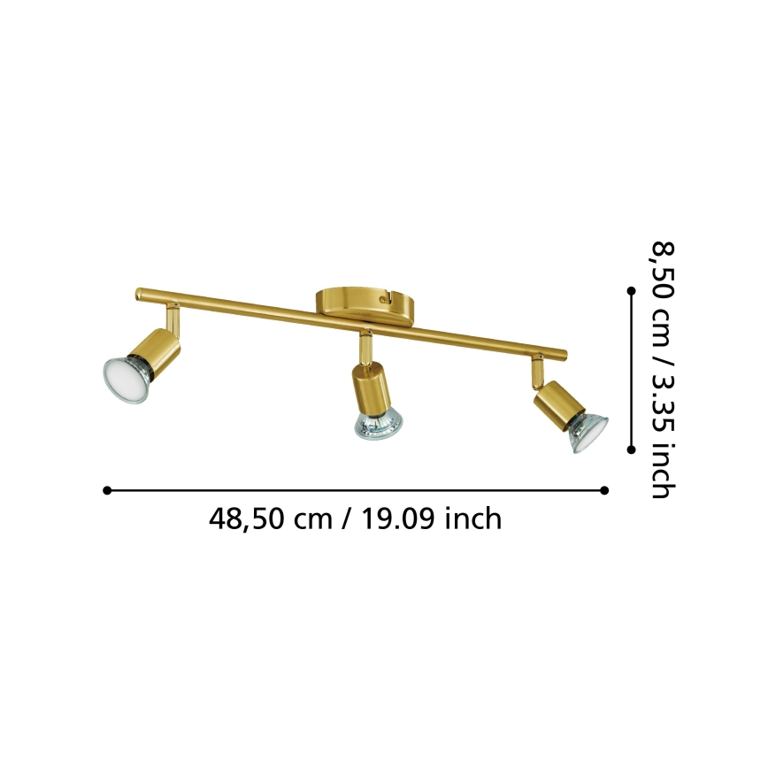 Eglo - LED Bodové svietidlo 3xGU10/2,8W/230V 3000K zlatá