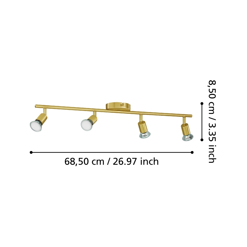 Eglo - LED Bodové svietidlo 4xGU10/2,8W/230V 3000K zlatá