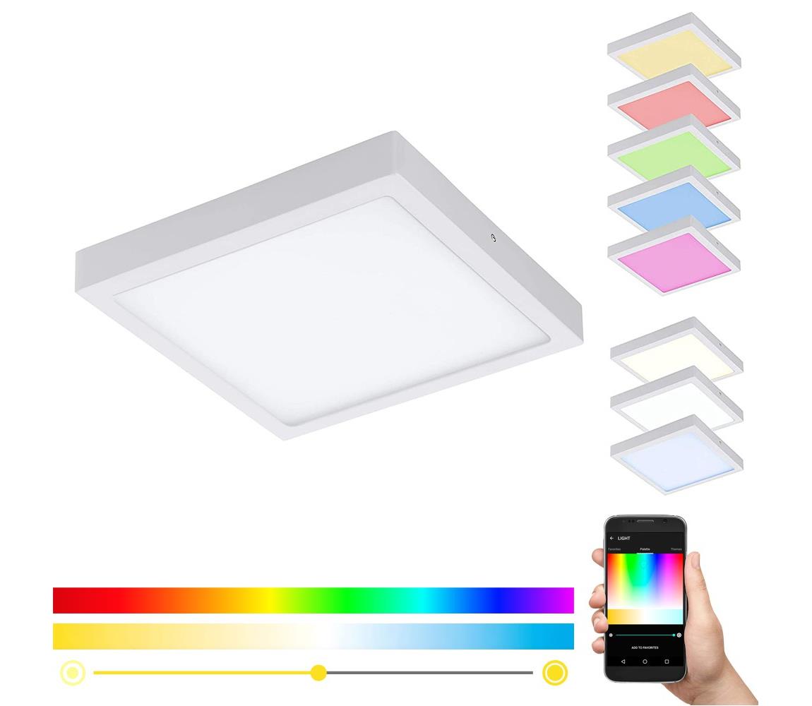Eglo 33209 - LED RGBW stmievateľné stropné svietidlo FUEVA-C LED/21W/230V 30x30 cm biela 33209