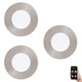 Eglo 33216 - SADA 3x LED RGBW stmievateľné zapustené stropné svietidlá FUEVA-C LED/3W/230V pr. 8,5 cm
