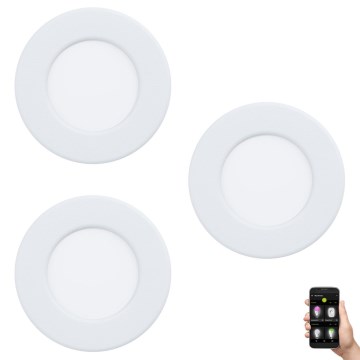 Eglo 33217 - sada 3× LED RGBW stmievateľných podhľadových svietidiel FUEVA LED/3W/230V, priemer 8,5 cm