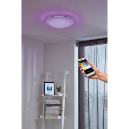 Eglo 33219 - LED RGBW Stmievateľné stropné svietidlo GIRON-C LED/17W/230V pr. 30 cm biela