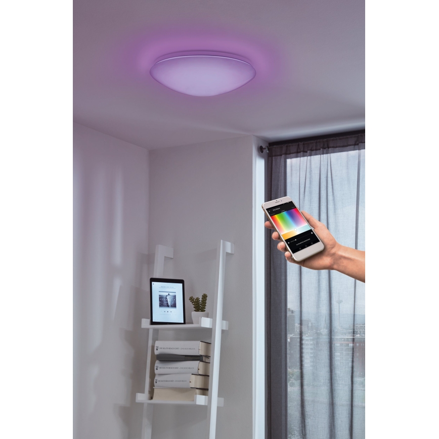Eglo 33219 - LED RGBW Stmievateľné stropné svietidlo GIRON-C LED/17W/230V pr. 30 cm biela