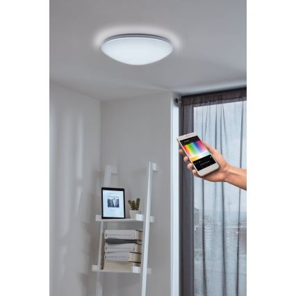 Eglo 33219 - LED RGBW Stmievateľné stropné svietidlo GIRON-C LED/17W/230V pr. 30 cm biela