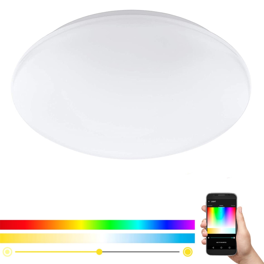 Eglo 33219 - LED RGBW Stmievateľné stropné svietidlo GIRON-C LED/17W/230V pr. 30 cm biela