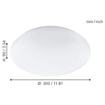 Eglo 33219 - LED RGBW Stmievateľné stropné svietidlo GIRON-C LED/17W/230V pr. 30 cm biela