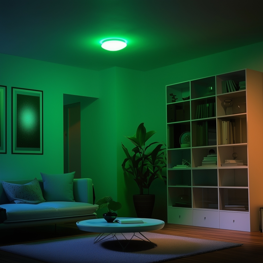 Eglo 33219 - LED RGBW Stmievateľné stropné svietidlo GIRON-C LED/17W/230V pr. 30 cm biele