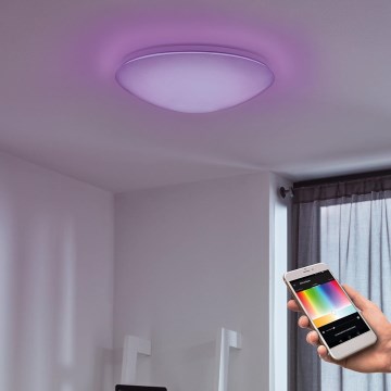 Eglo 33219 - LED RGBW Stmievateľné stropné svietidlo GIRON-C LED/17W/230V pr. 30 cm biela