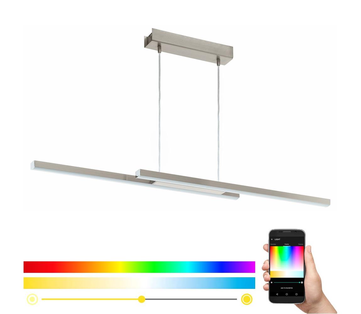 Eglo 33232 - LED RGBW stmievateľný luster na lanku FRAIOLI-C LED/34W/230V matný chróm 33232
