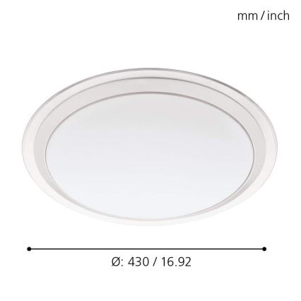 Eglo 33255 - LED RGBW stmievateľné stropné svietidlo COMPETA-C LED/17W/230V 2700-6500K priemer 43 cm