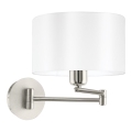 Eglo 33269 - Nástenné svietidlo PASTERI 1xE27/60W/230V matný chróm/biela