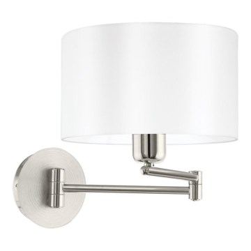 Eglo 33269 - Nástenné svietidlo PASTERI 1xE27/60W/230V matný chróm/biela