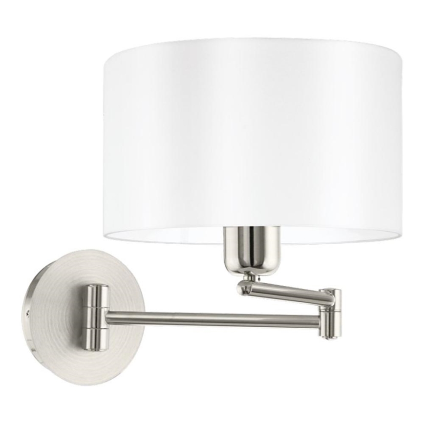 Eglo 33269 - Nástenné svietidlo PASTERI 1xE27/60W/230V matný chróm/biela