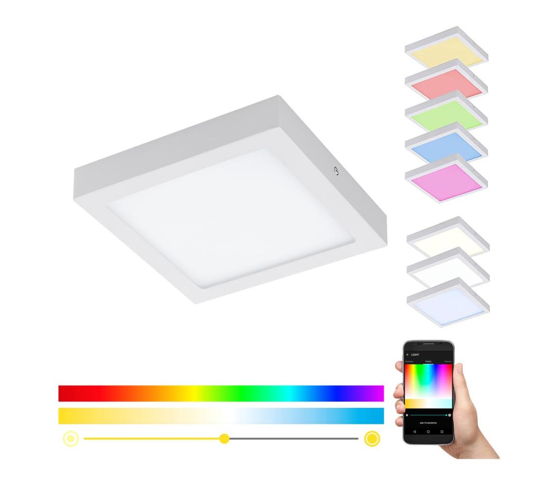Eglo 33316 - LED RGBW stmievateľné stropné svietidlo FUEVA-C LED/15,6W/230V 22,5x22,5cm biela 33316