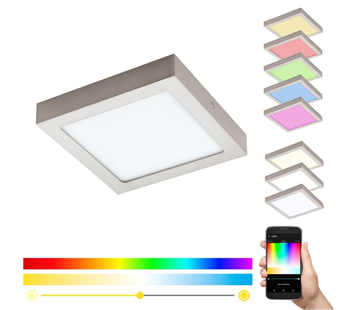 Eglo 33319 - LED RGBW stmievateľné stropné svietidlo FUEVA-C LED/15,6W/230V 22,5x22,5 cm 33319