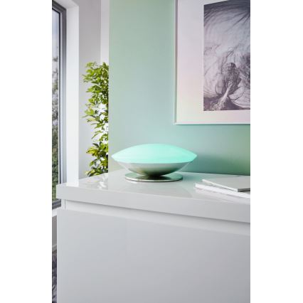 Eglo 33324 - LED RGBW stmievateľná stolová lampa FRATTINA-C LED/18W/230V matný chróm