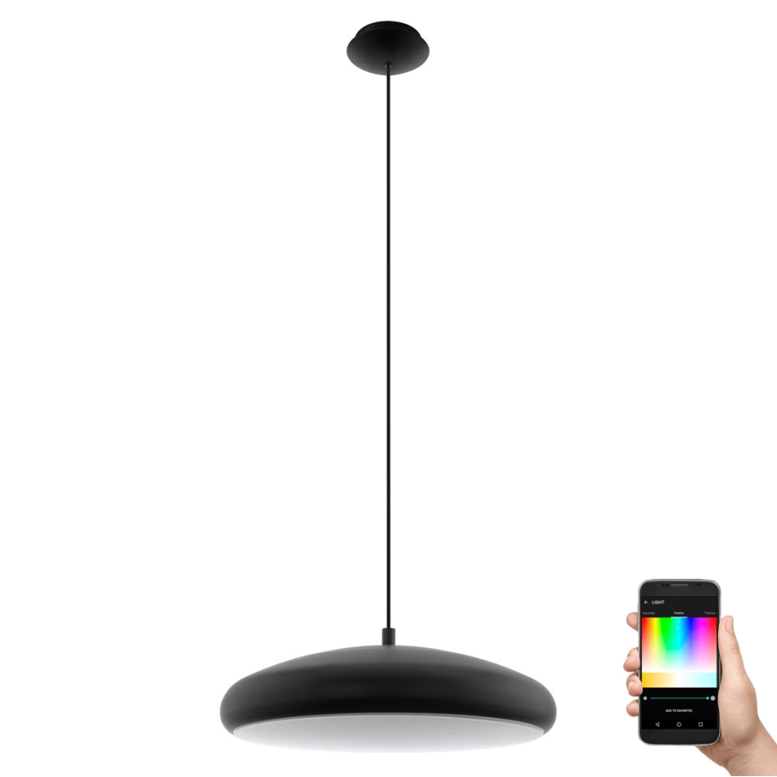 Eglo 33328 - LED RGBW Stmievateľný luster na lanku RIODEVA-C LED/27W/230V 2700-6500K čierna