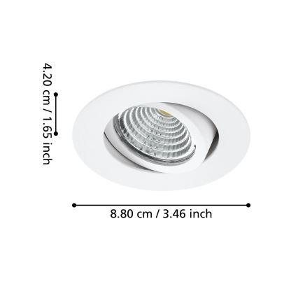 Eglo - SADA 3xLED Stmievateľné svietidlo 3xLED/6W/230V biela