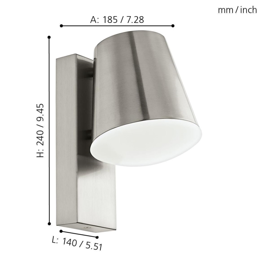 Eglo 33562 - LED Stmievateľné vonkajšie nástenné svietidlo CALDIERO-C 1xE27/9W/230V IP44