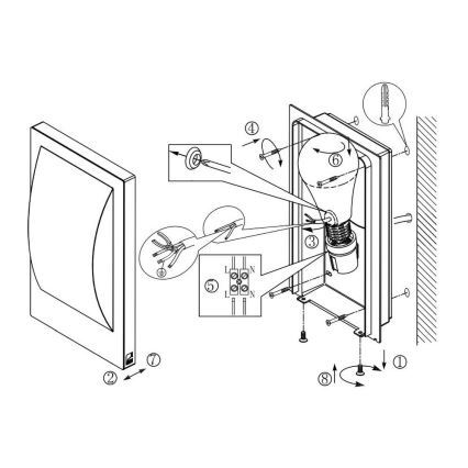 Eglo 33569 - LED vonkajšie nástenné svietidlo VERRES-C LED/9W/230V IP44 matný chróm