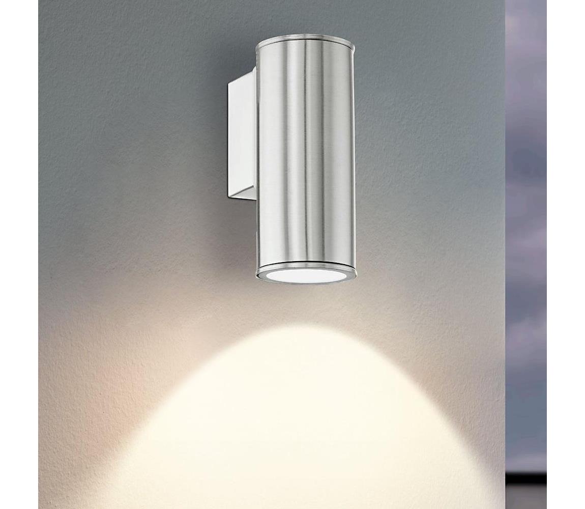 Eglo 33581 - LED RGBW stmievateľné vonkajšie nástenné svietidlo RIGA 1xGU10/5W/230V IP44, matný chróm 33581