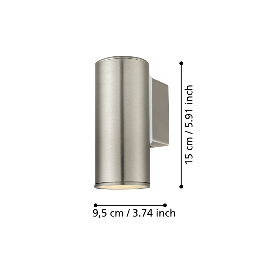 Eglo 33581 - LED RGBW stmievateľné vonkajšie nástenné svietidlo RIGA 1xGU10/5W/230V 2700-6500K IP44 matný chróm