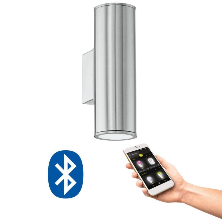 Eglo 33582 - LED RGBW Stmievateľné vonkajšie nástenné osvetlenie RIGA 2xGU10/5W/230V IP44