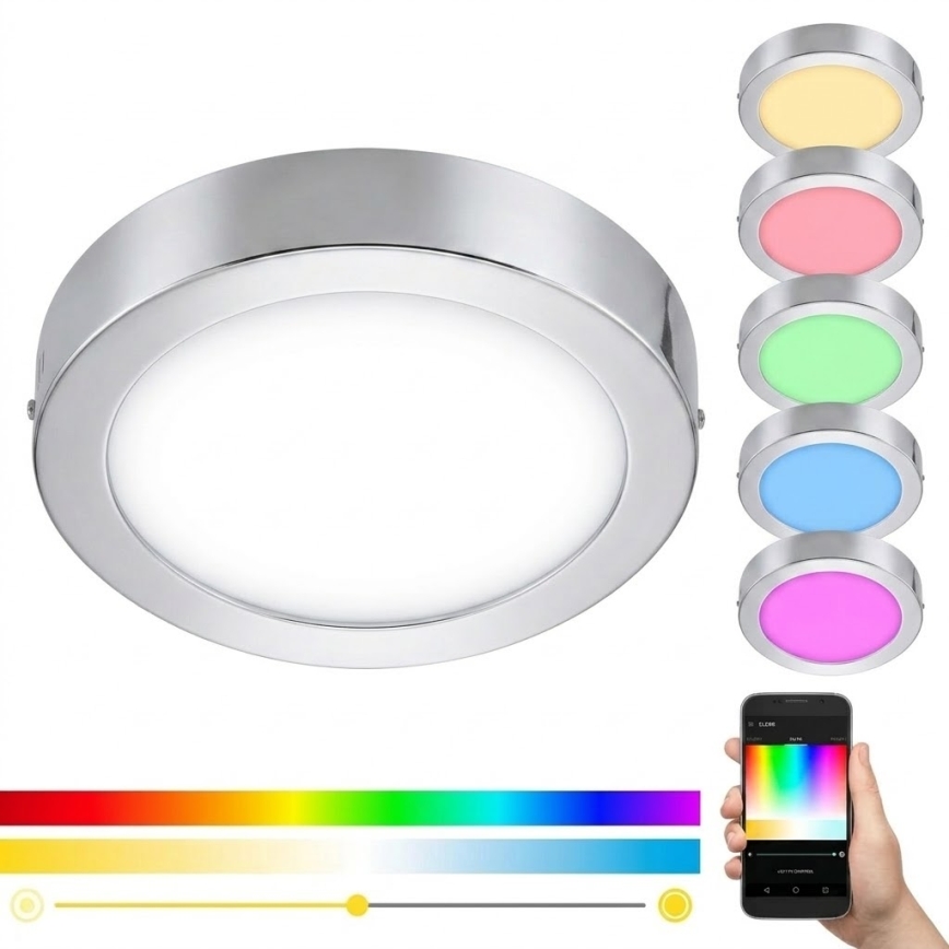 Eglo 33667 - LED RGBW Stmievateľné kúpeľňové stropné svietidlo FUEVA-C LED21W/230V pr. 30 cm IP44