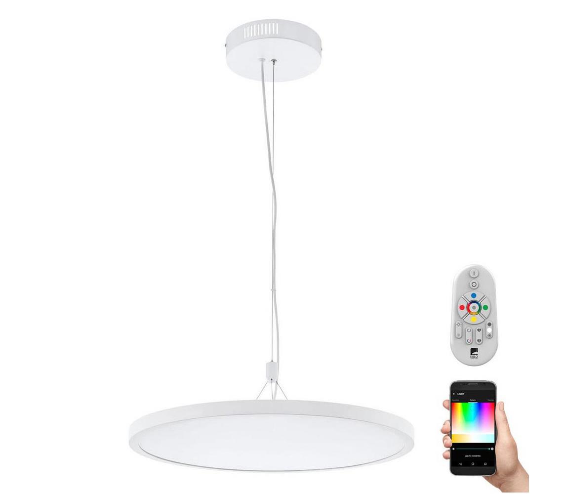 Eglo 33676 - LED RGBW stmievateľný závesný luster na lane CERIGNOLA-C LED/32W/230V biela + diaľkové ovládanie 33676