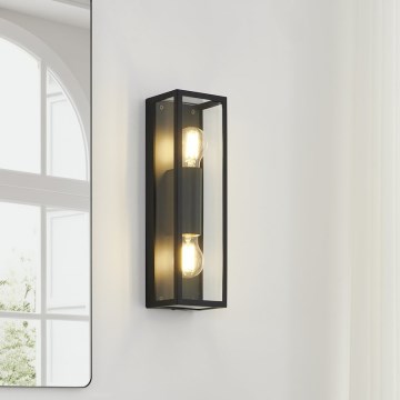 Eglo 33856 - Vonkajšie nástenné svietidlo ALAMONTE 2xE27/60W/230V IP44 čierna