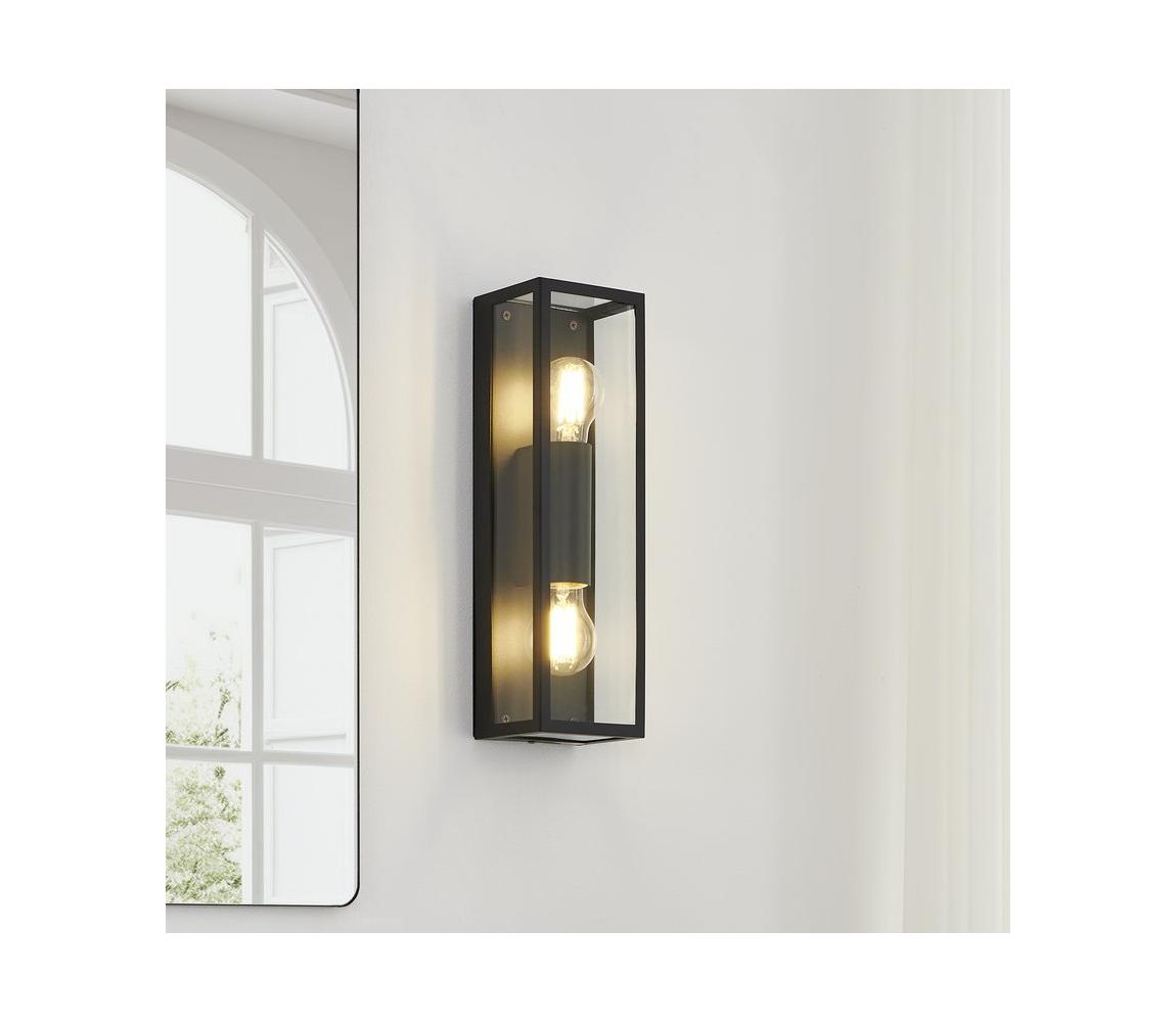 Eglo 33856 - Vonkajšie nástenné svietidlo ALAMONTE 2xE27/60W/230V IP44 čierna 33856