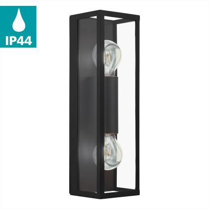 Eglo 33856 - Vonkajšie nástenné svietidlo ALAMONTE 2xE27/60W/230V IP44 čierna