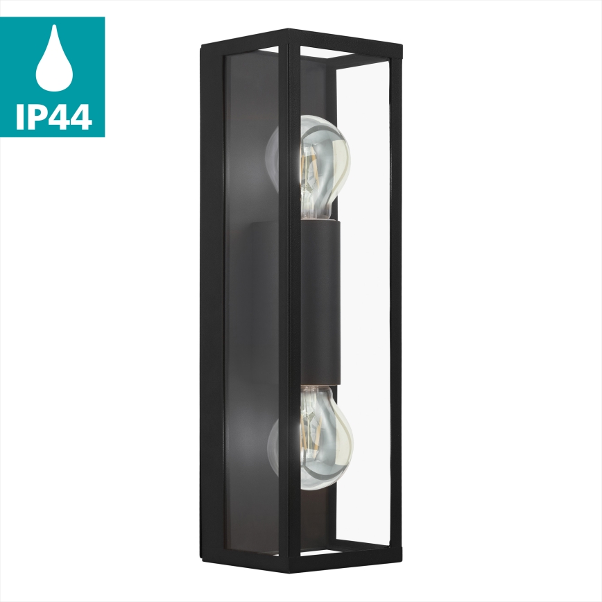 Eglo 33856 - Vonkajšie nástenné svietidlo ALAMONTE 2xE27/60W/230V IP44 čierna