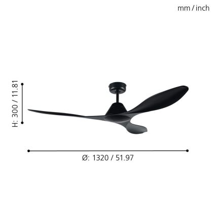 Eglo - Stropný ventilátor + DO