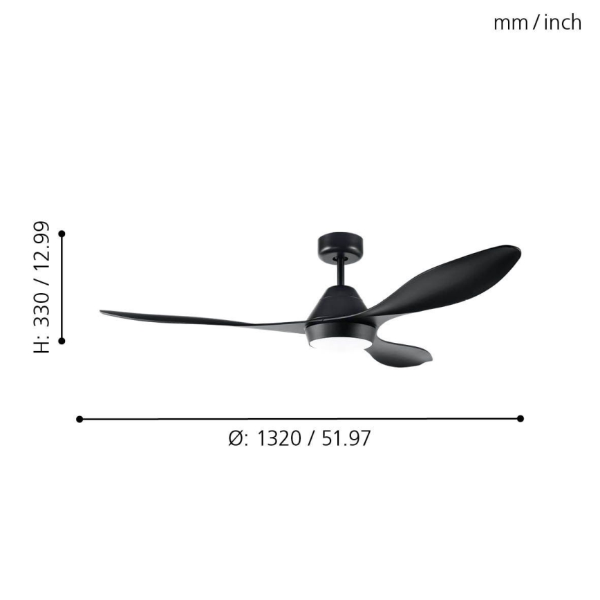 Eglo - LED Stropný ventilátor LED/18W/230V + diaľkové ovládanie
